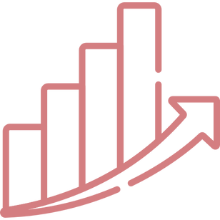 Growth analytics icon representing business intelligence in retail performance improvement