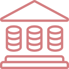 Central data warehouse icon for business intelligence for retail industry systems