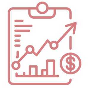 Sales performance report icon illustrating revenue insights powered by business intelligence in retail