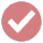 Financial services data management icon showing a pink circle with a white check mark symbol.